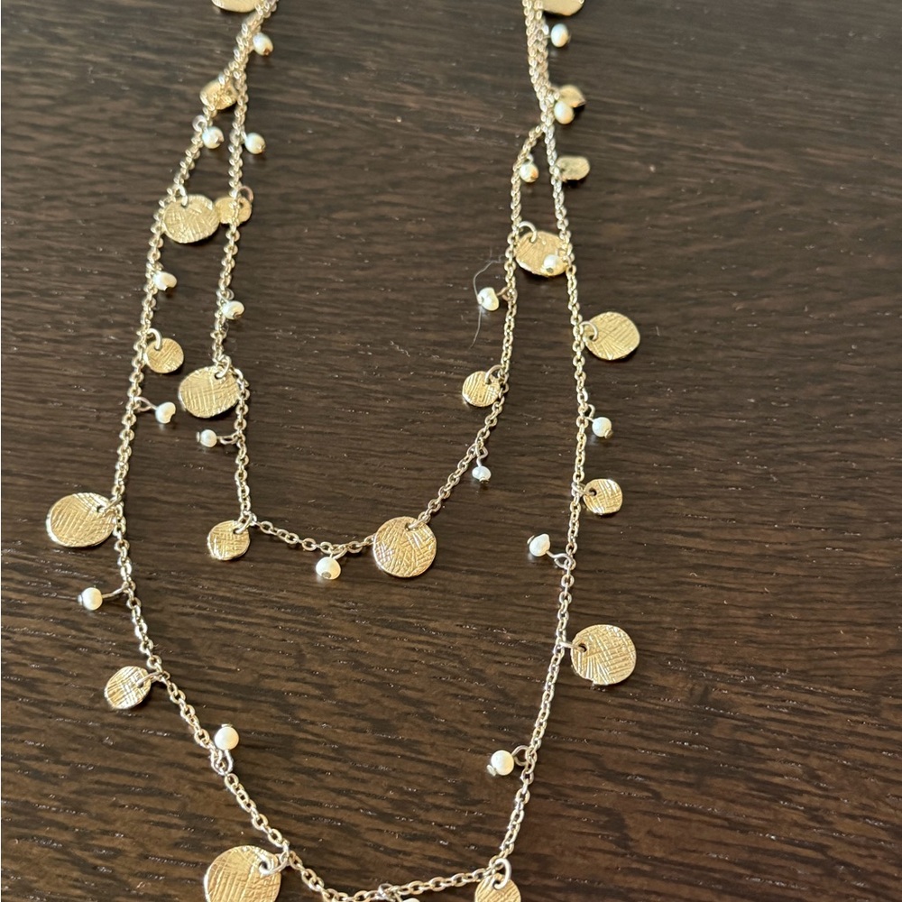 Gold-Tone Long Coin & Pearl Necklace - Women Jewelry